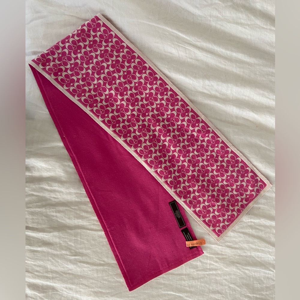 Coach Pink Signature Pattern Scarf